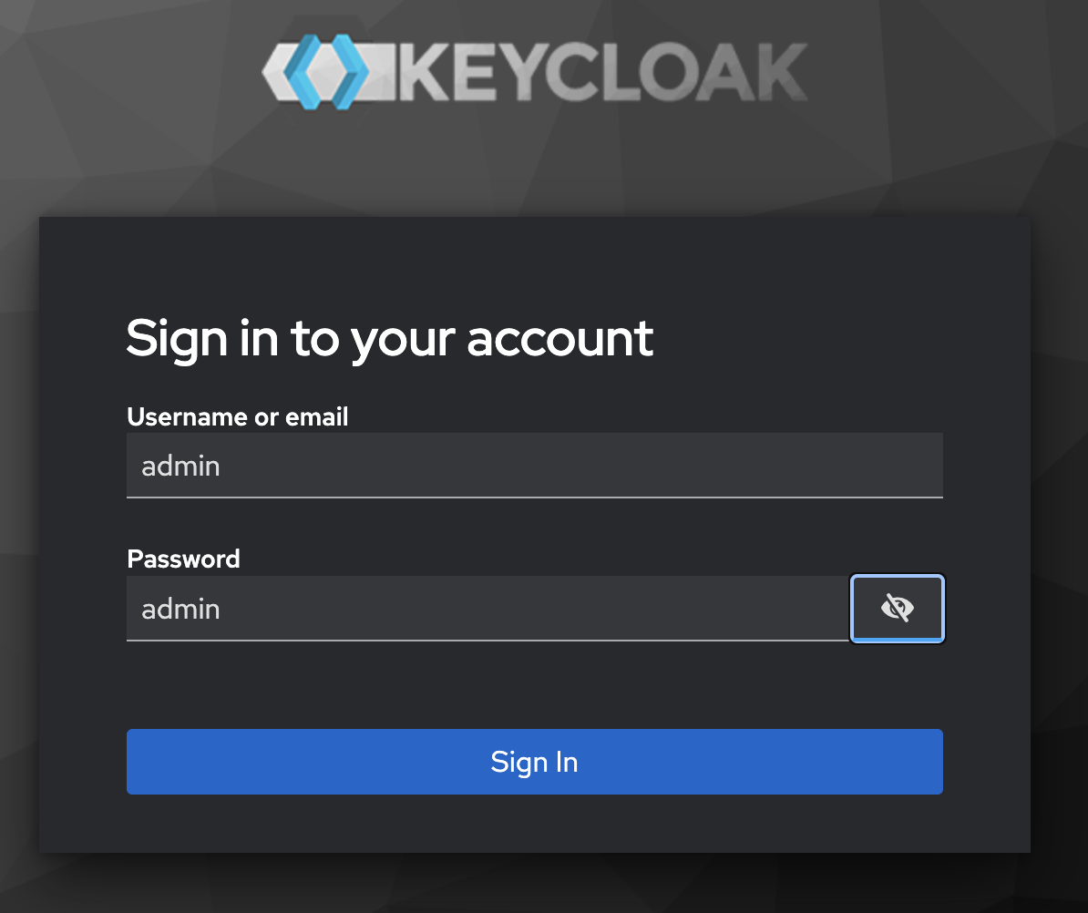 Keycloak admin GUI