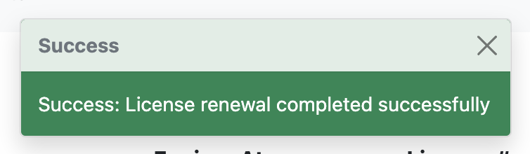 renewal success