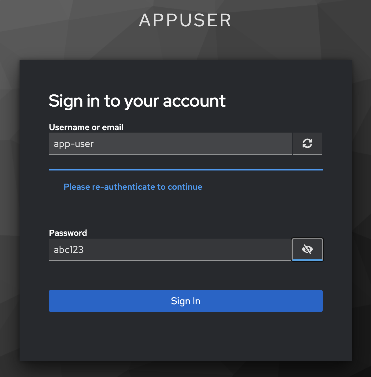 appuser reauth login
