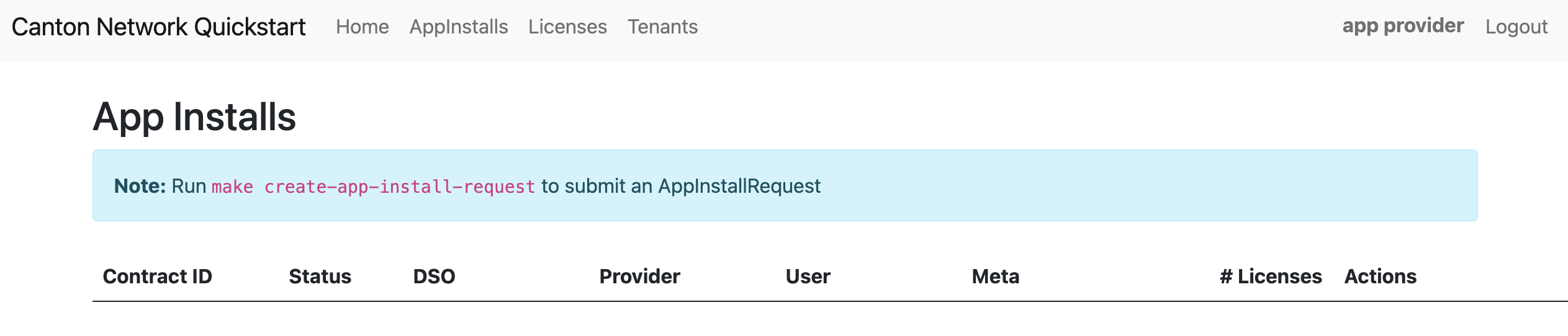 App Installs view