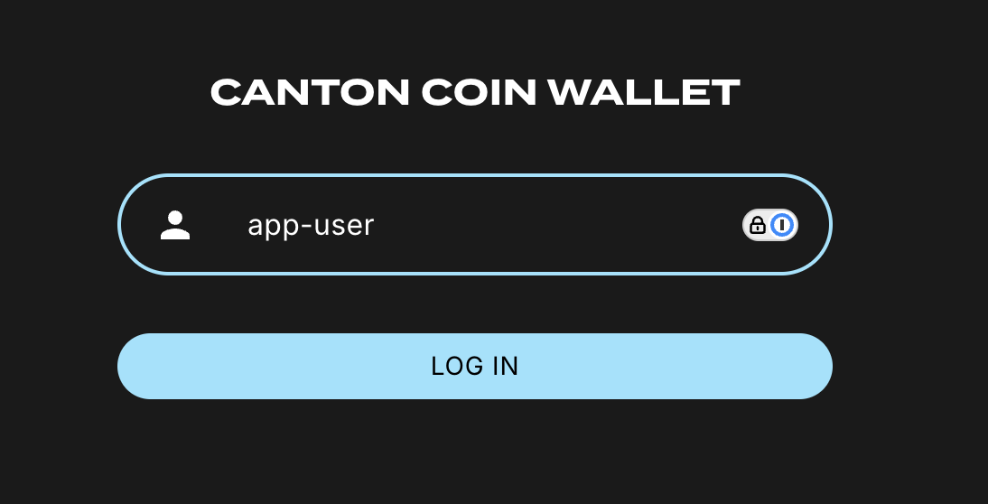 AppUser Canton Coin no auth