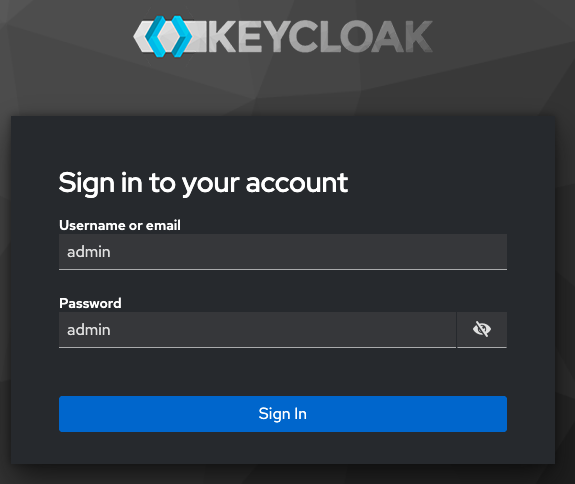 Keycloak admin login