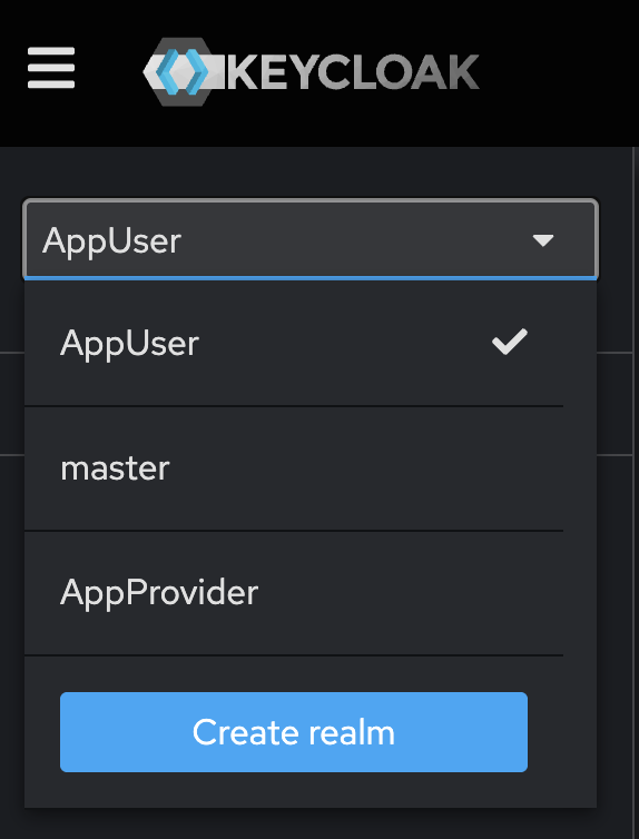 Select Keycloak realm