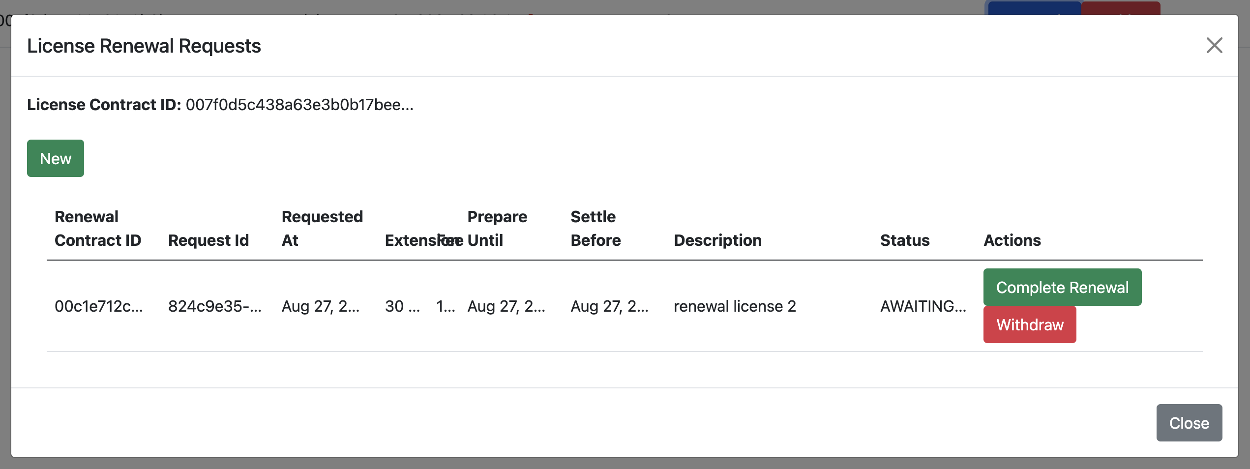 complete renewal after payment
