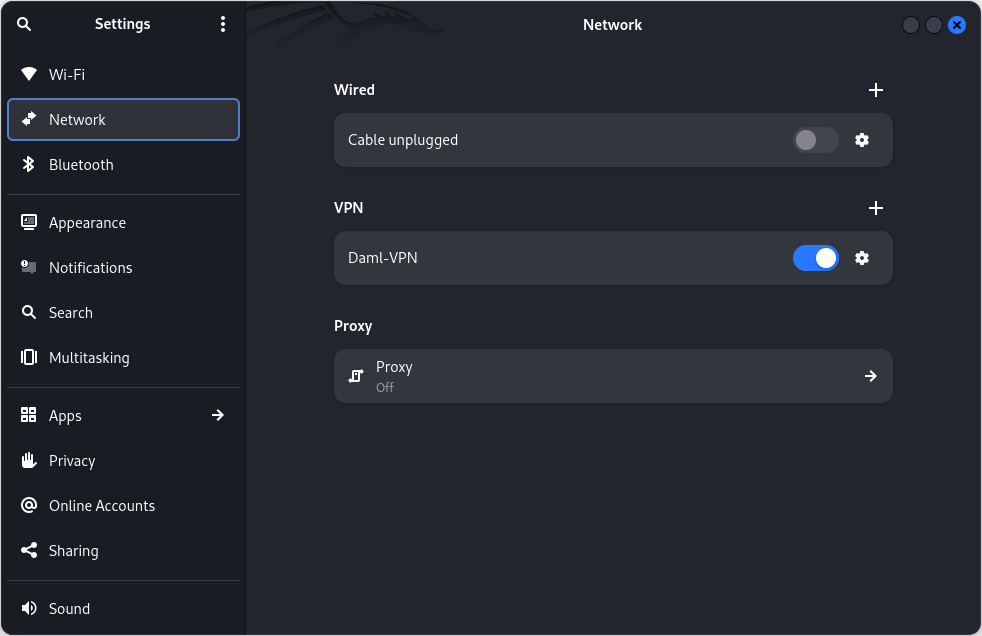 Linux VPN settings
