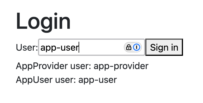 AppUser login screen without Auth