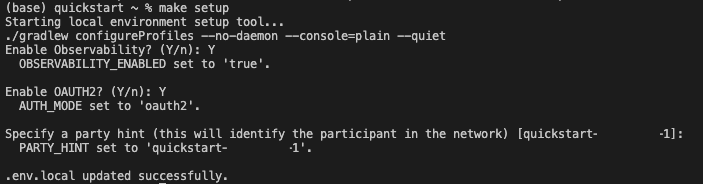 Make setup with auth