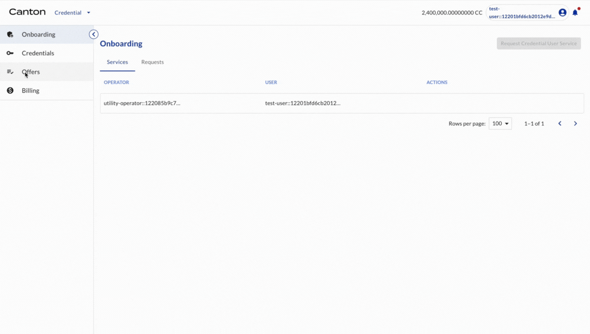 Registrar accepts credential