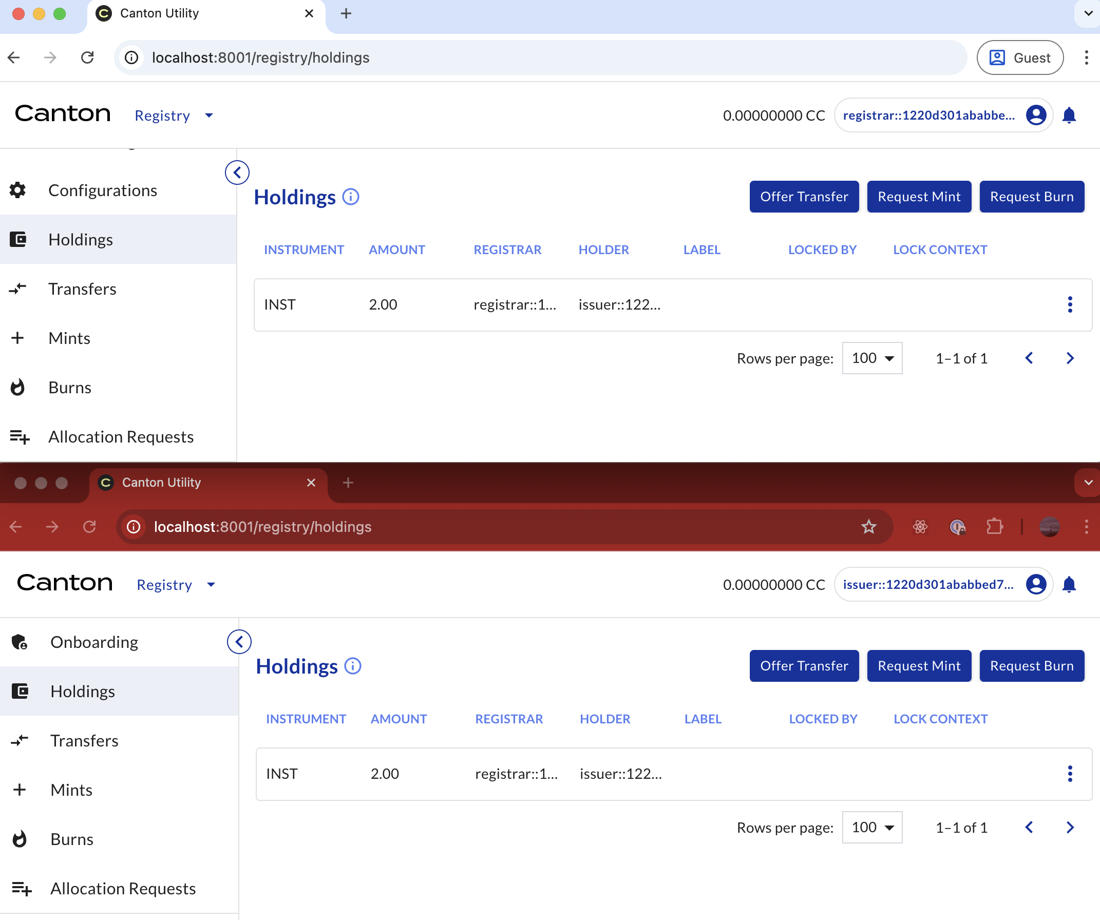 Final positions after burn