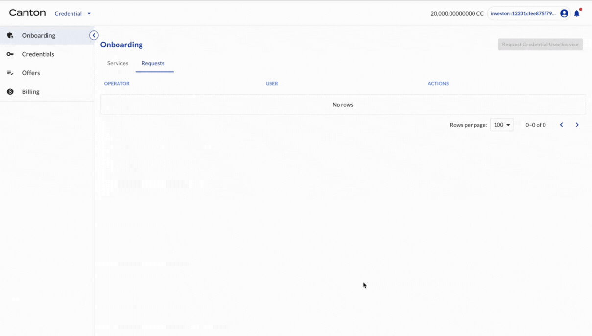 Investor accepts credential offer
