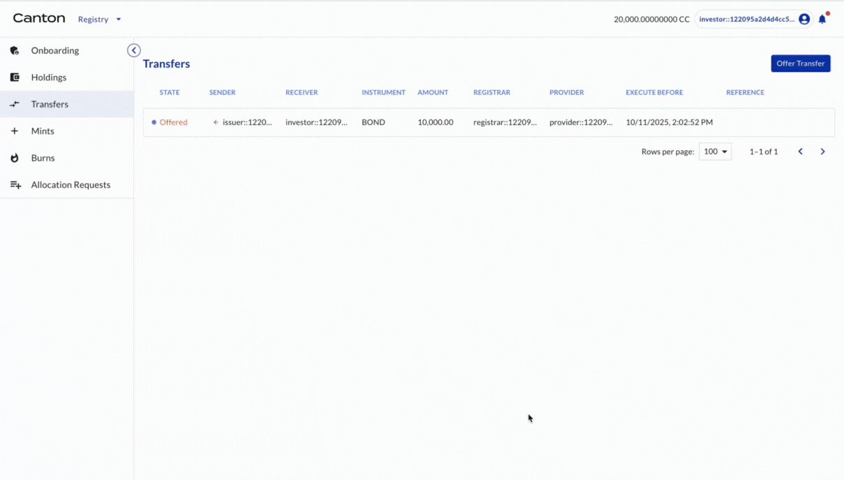 Investor accepts token offer
