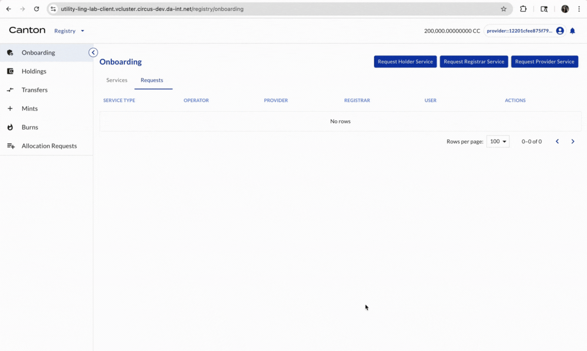 Request provider service
